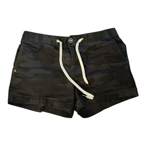 Vuori Black Camouflage Athletic Shorts with White Drawstring